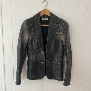 REAL goat leather distressed jacket